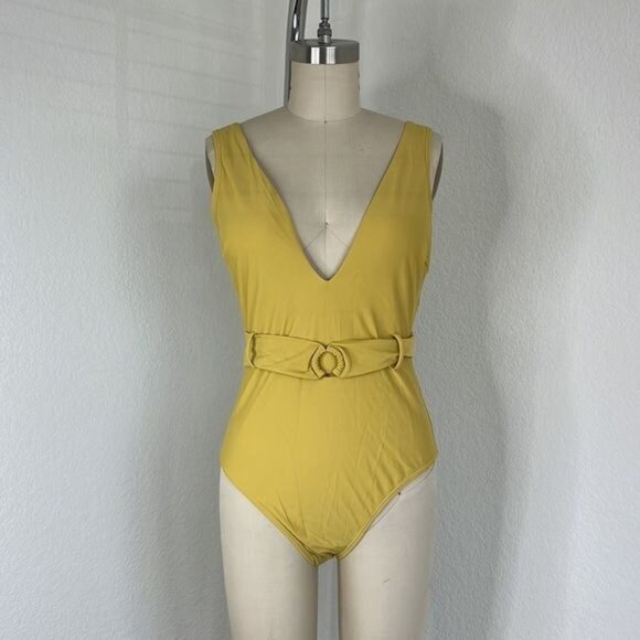 ASOS Cupshe Lizbeth Belted Plunge Swimsuit - Picture 1 of 10